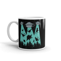 Dino Abduction 1 White glossy mug