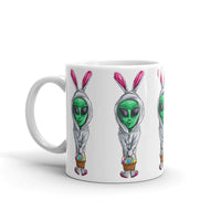 Alien Easter Bunny White glossy mug