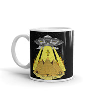 UFO Pyramids White glossy mug