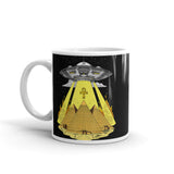 UFO Pyramids White glossy mug