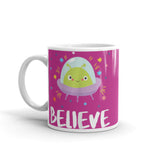 Believe (Alien) White glossy mug