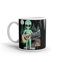 No Aliens White glossy mug