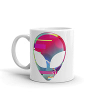 Colorful Alien Head White glossy mug