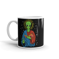 Alien Jesus White glossy mug