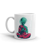 Alien Meditate 2 White glossy mug