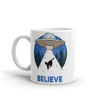 Believe (Cat UFO) White glossy mug