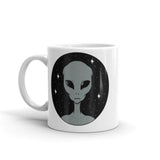 The Visitor White glossy mug