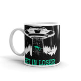 Get in Loser White glossy mug