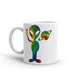 Tie-Dye Alien 2 White glossy mug