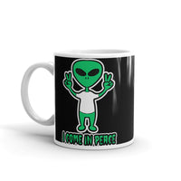 I Come in Peace Alien White glossy mug