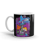 Alien Mushrooms 3 White glossy mug