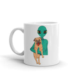 Alien Pug White glossy mug