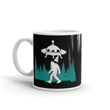 Bigfoot Alien Abduction White glossy mug