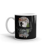 Bigfoot Saw Santa White glossy mug