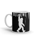 Believe in Bigfoot White glossy mug