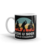 Bigfoot Hide & Seek World Champion White glossy mug