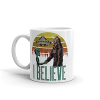 I Believe Cryptids White glossy mug