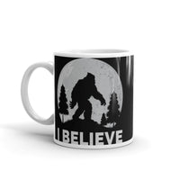 I Believe (Bigfoot Moon) White glossy mug