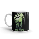 I Hate People (Alien & Bigfoot) White glossy mug