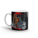 Bigfoot Biker White glossy mug