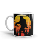 Bigfoot with Rifle White glossy mug