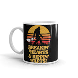 Bigfoot Breaking Hearts White glossy mug