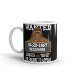 Bigfoot Wanted White glossy mug