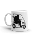 Bigfoot Golfer White glossy mug