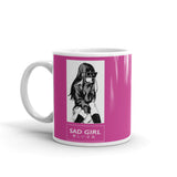 Anime Sad Girl White glossy mug