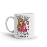 Just a Girl Who Loves Anime & K-Pop White glossy mug