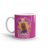 Just a Girl Who Loves Anime 2 White glossy mug