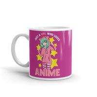 Just a Girl Who Loves Anime 3 White glossy mug