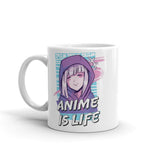 Anime is Life White glossy mug