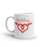 Restless White glossy mug