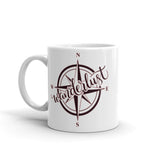 Wanderlust Compass White glossy mug