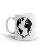 Travel Globe White glossy mug