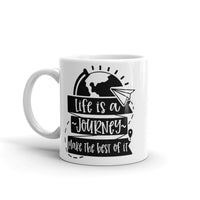 Life is a Journey White glossy mug