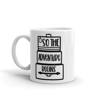 So the Adventure Begins White glossy mug