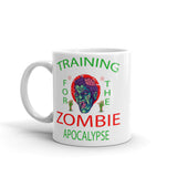 Training for the Zombie Apocalypse White glossy mug