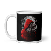 Red Hooded Wolf White glossy mug