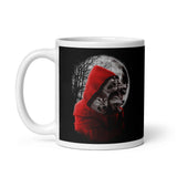 Red Hooded Wolf White glossy mug