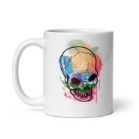 Watercolor Skull 9 White glossy mug