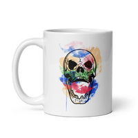 Watercolor Skull 7 White glossy mug