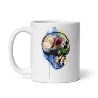 Watercolor Skull 5 White glossy mug