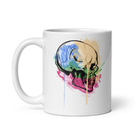 Watercolor Skull 3 White glossy mug