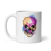 Watercolor Skull 1 White glossy mug