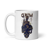 Grim White glossy mug