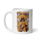 Pray Skull White glossy mug