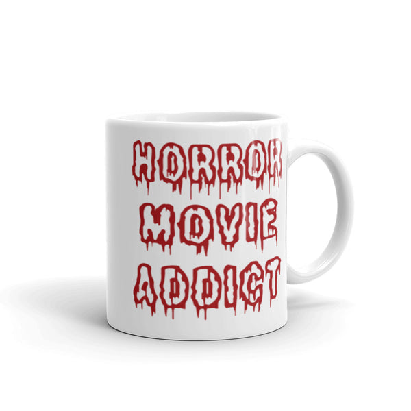 Horror Movie Addict (Bloody) White glossy mug