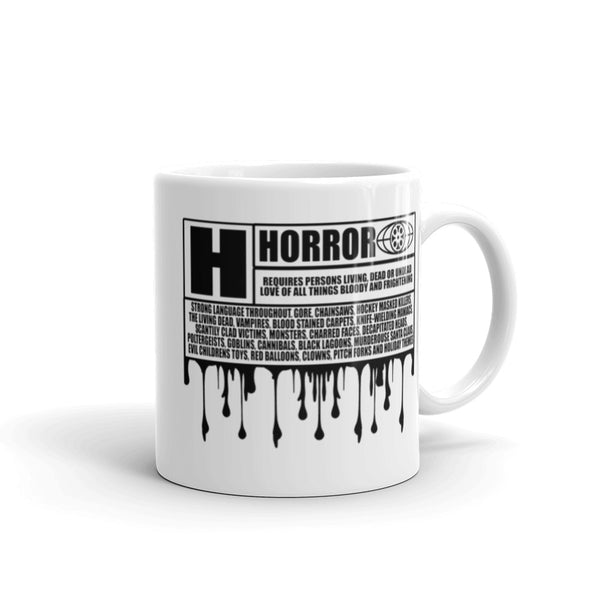 Horror Rating White glossy mug